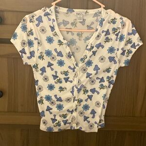 Rue 21 mushroom and flower shirt